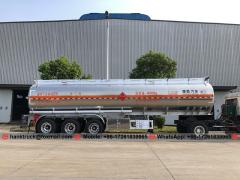 Aluminum Alloy 41.8 CBM Diesel Fuel Tank Trailer with 3 BPW Axle to Laos